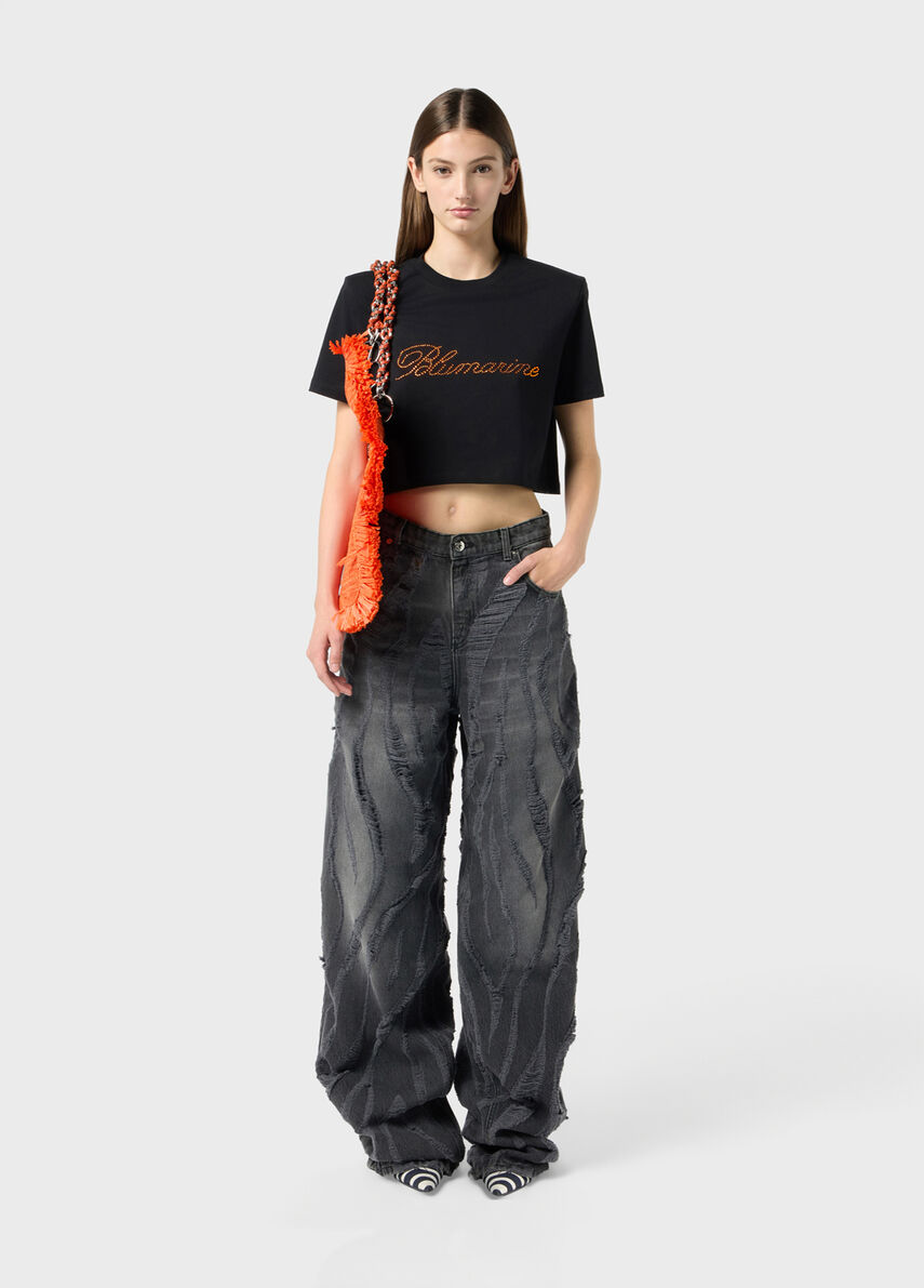 Baggy laser-cut denim jeans - Blumarine