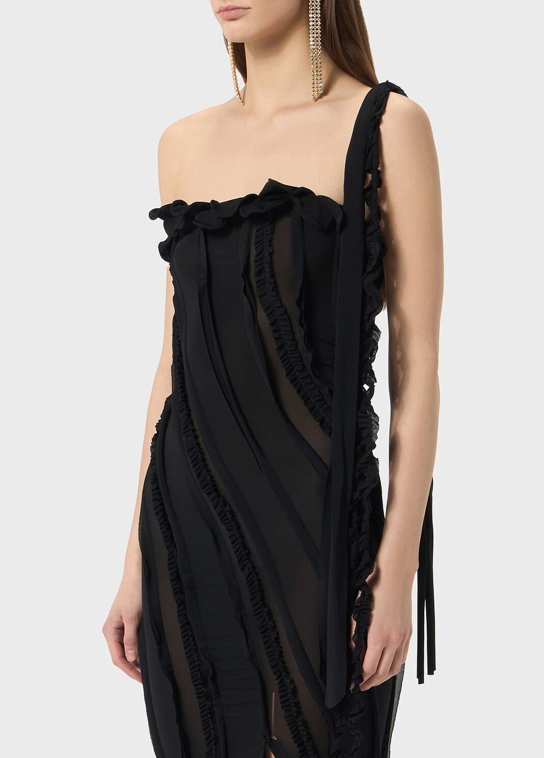 One-shoulder dress in jersey with inlays  Blumarine - large image number 2