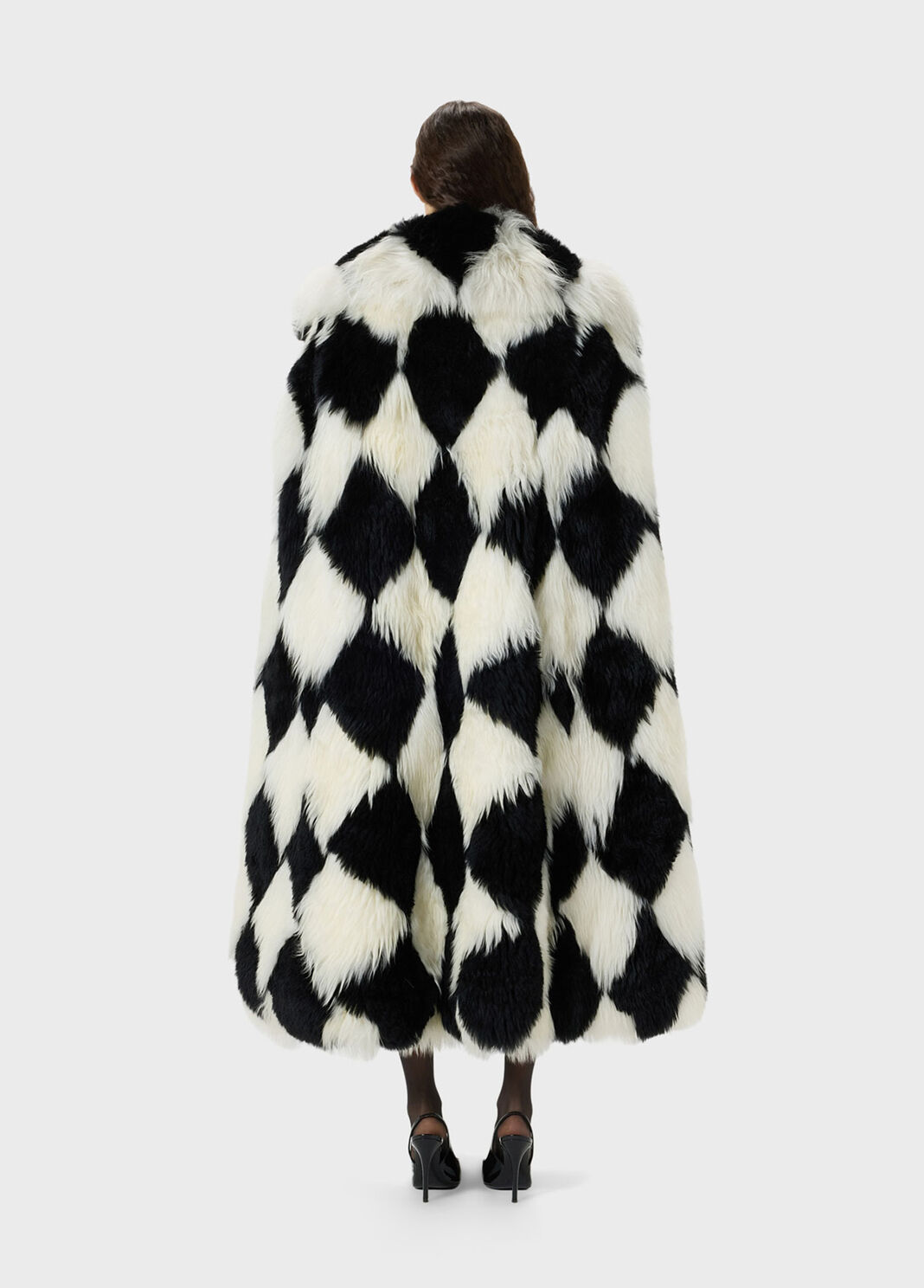 Two-tone intarsia fur cape with bow  Blumarine - large image number 1