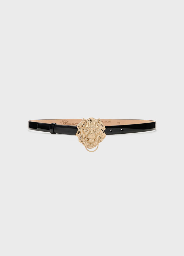 Ceinture en cuir verni avec boucle lion en m&eacute;tal  Blumarine - medium