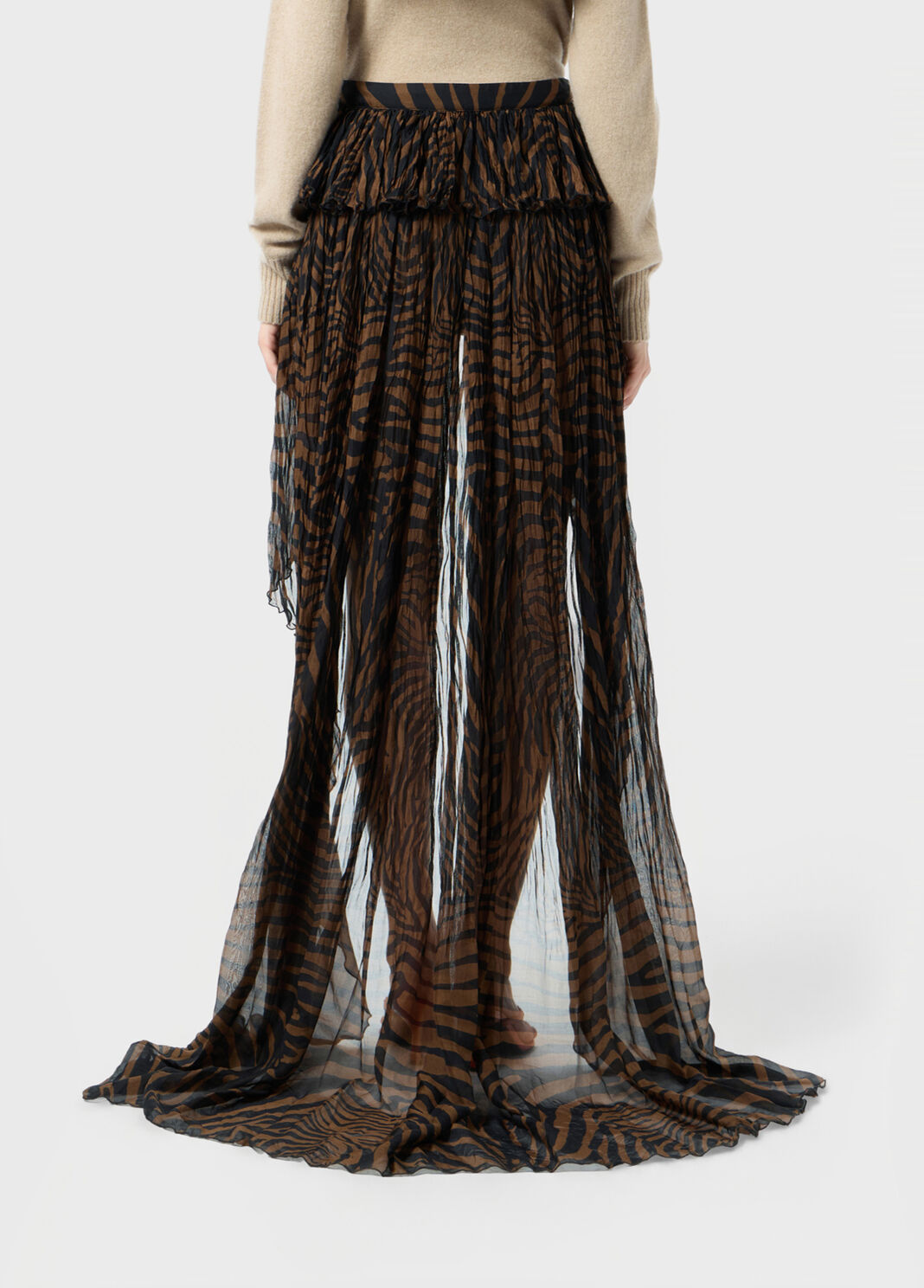 Asymmetrical printed chiffon skirt with ruffle  Blumarine - large image number 1