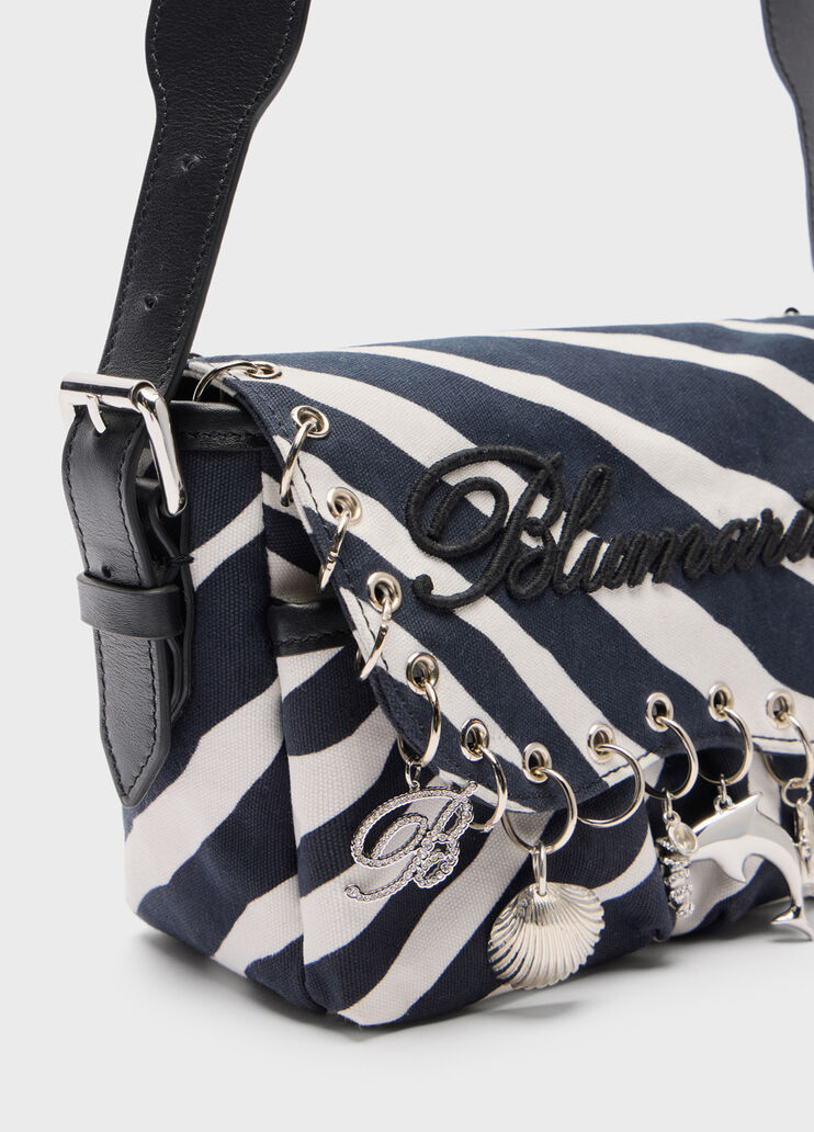 Mini-Kurier-Schultertasche aus bedrucktem Canvas  Blumarine - medium