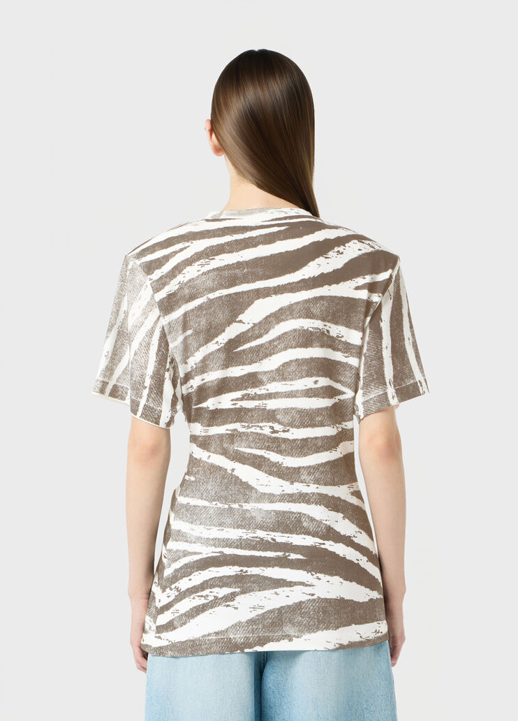 Printed ribbed T-shirt with metal dolphin detail  Blumarine - large image number 1