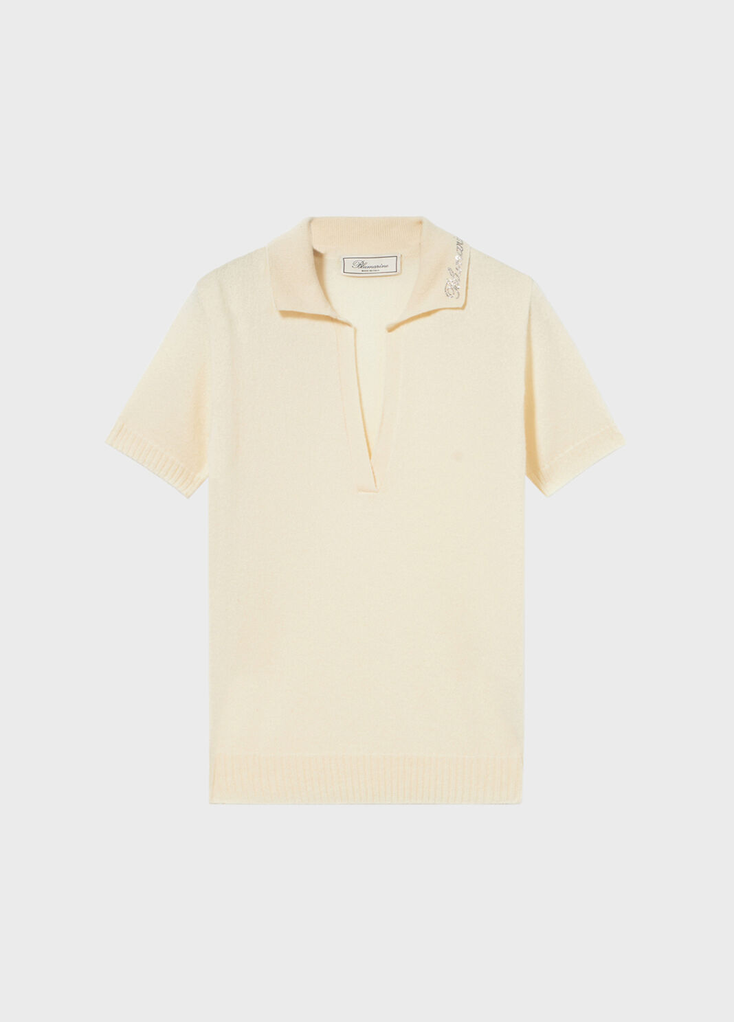 Cashmere polo-style jumper with rhinestone embroidery  Blumarine - large image number 4