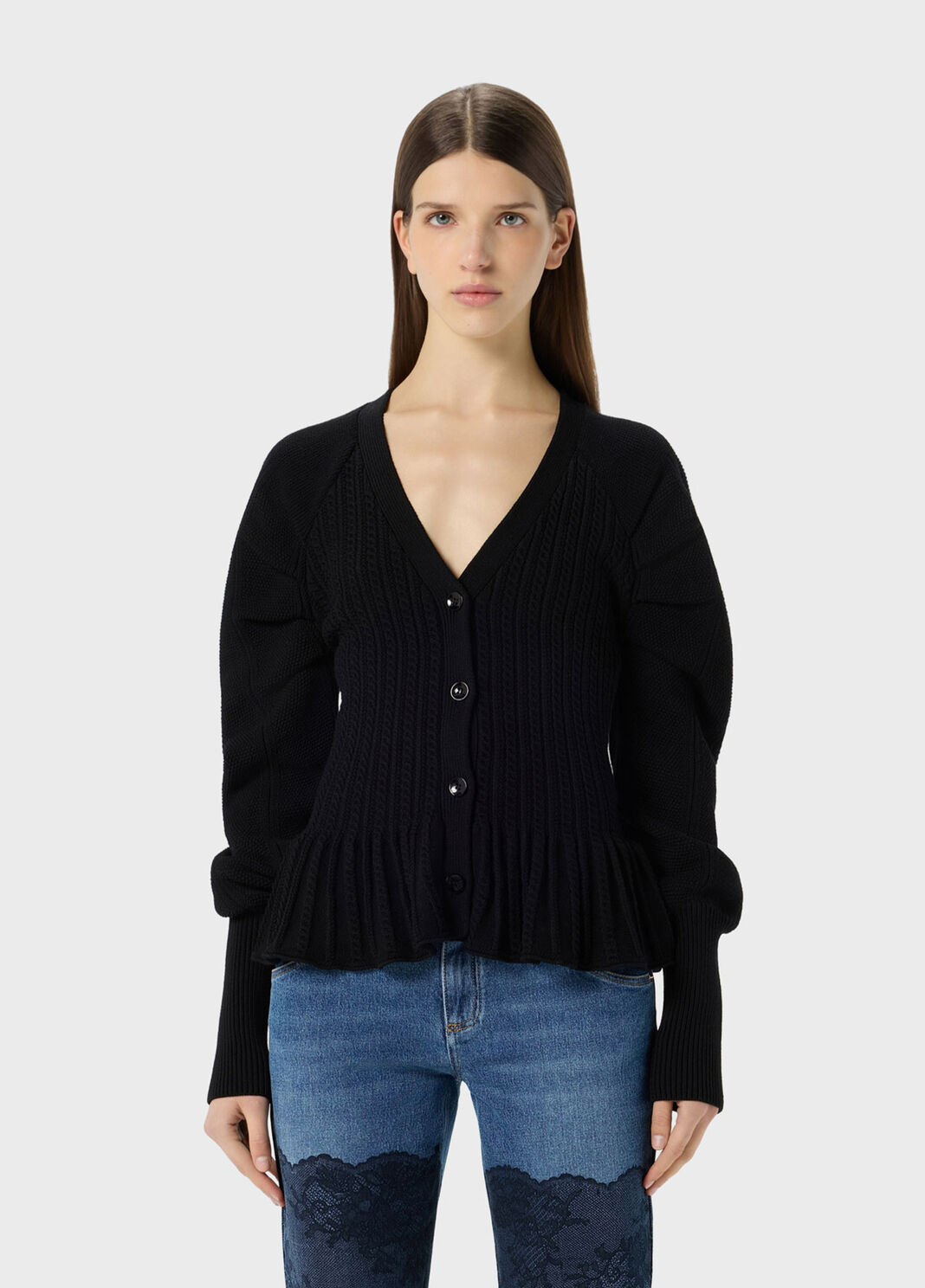 Knit cardigan with flounced detailing  Blumarine - large image number 0