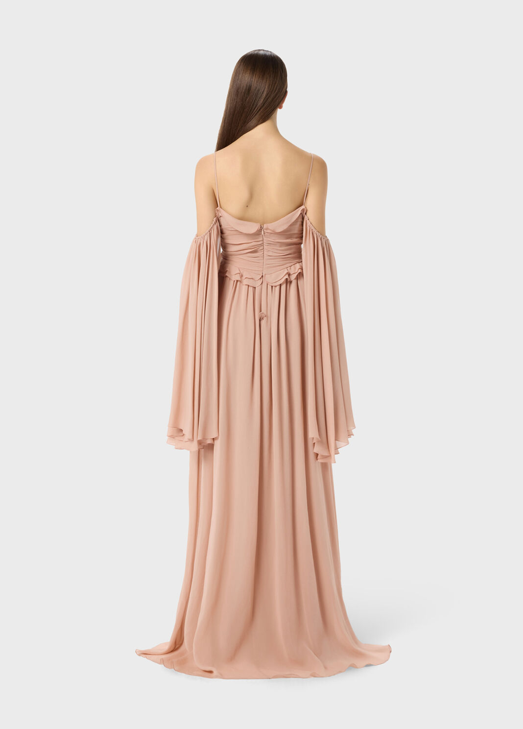 Long georgette dress with ruffles and flounces  Blumarine - large image number 1