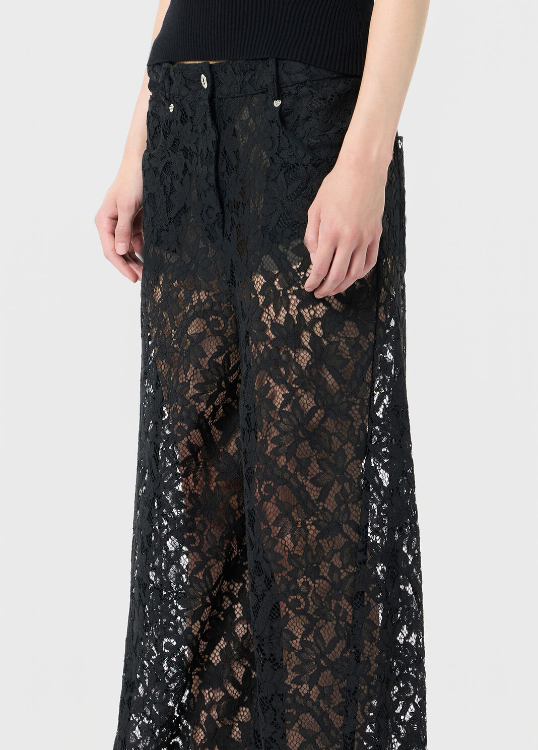 Superwide-leg pants in r&eacute;brod&eacute; lace  Blumarine - large image number 2