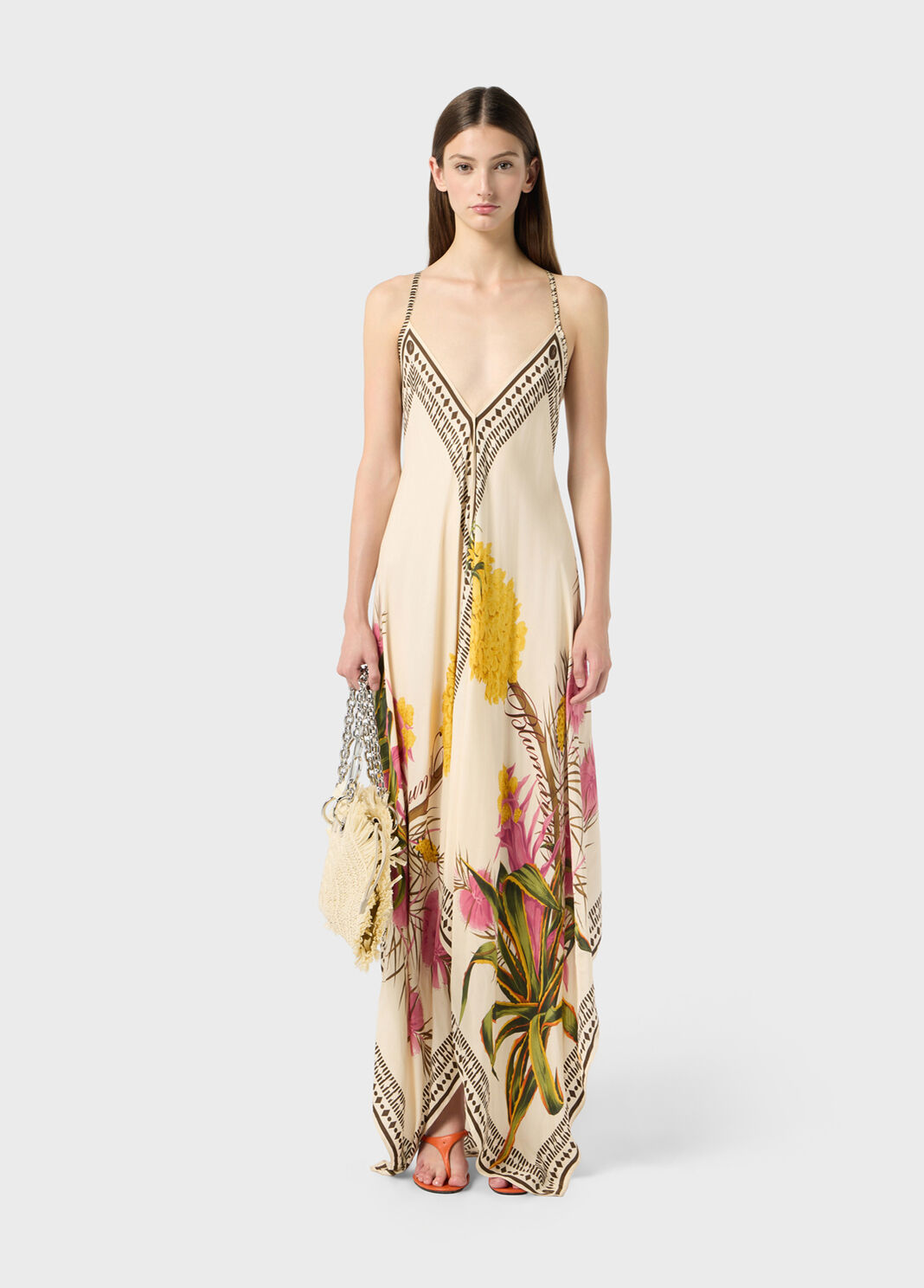 Long printed twill dress  Blumarine - large image number 3