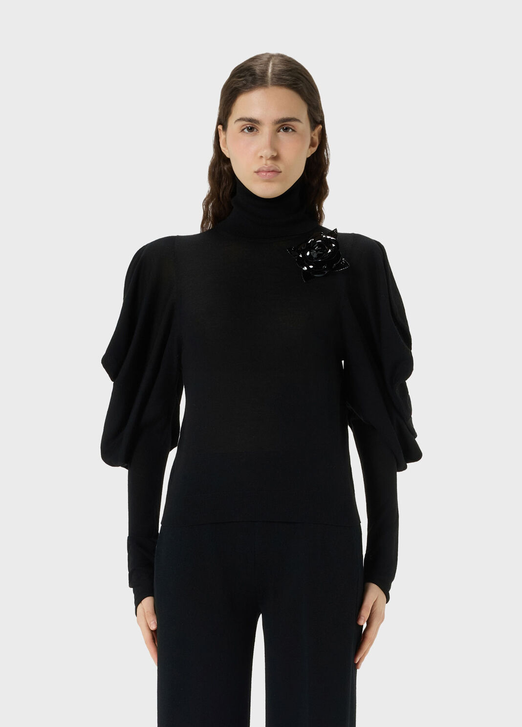 Jersey de cuello alto con manga abullonada  Blumarine - large image number 0
