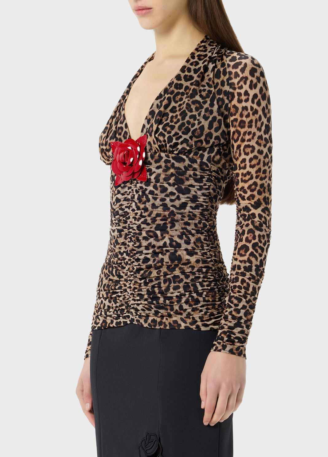 Printed jersey blouse with brooch  Blumarine - large image number 2