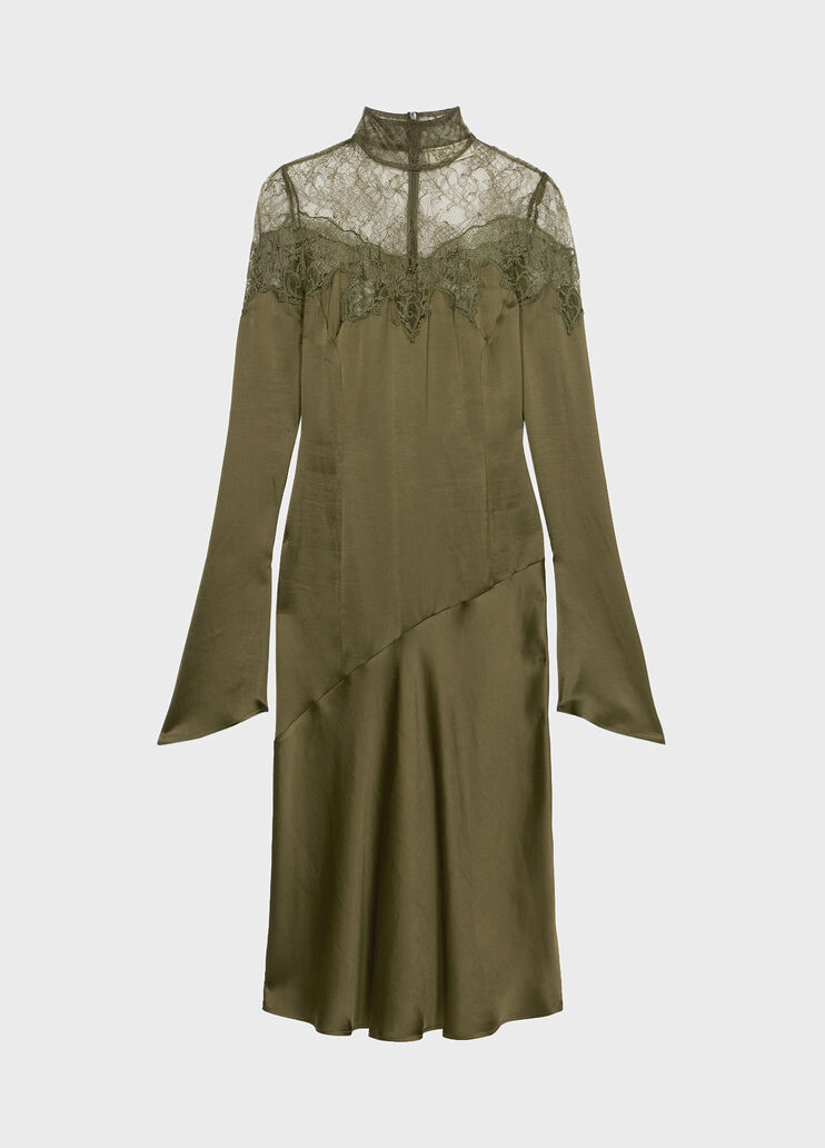 Midi satin dress with scalloped lace yoke  Blumarine - medium