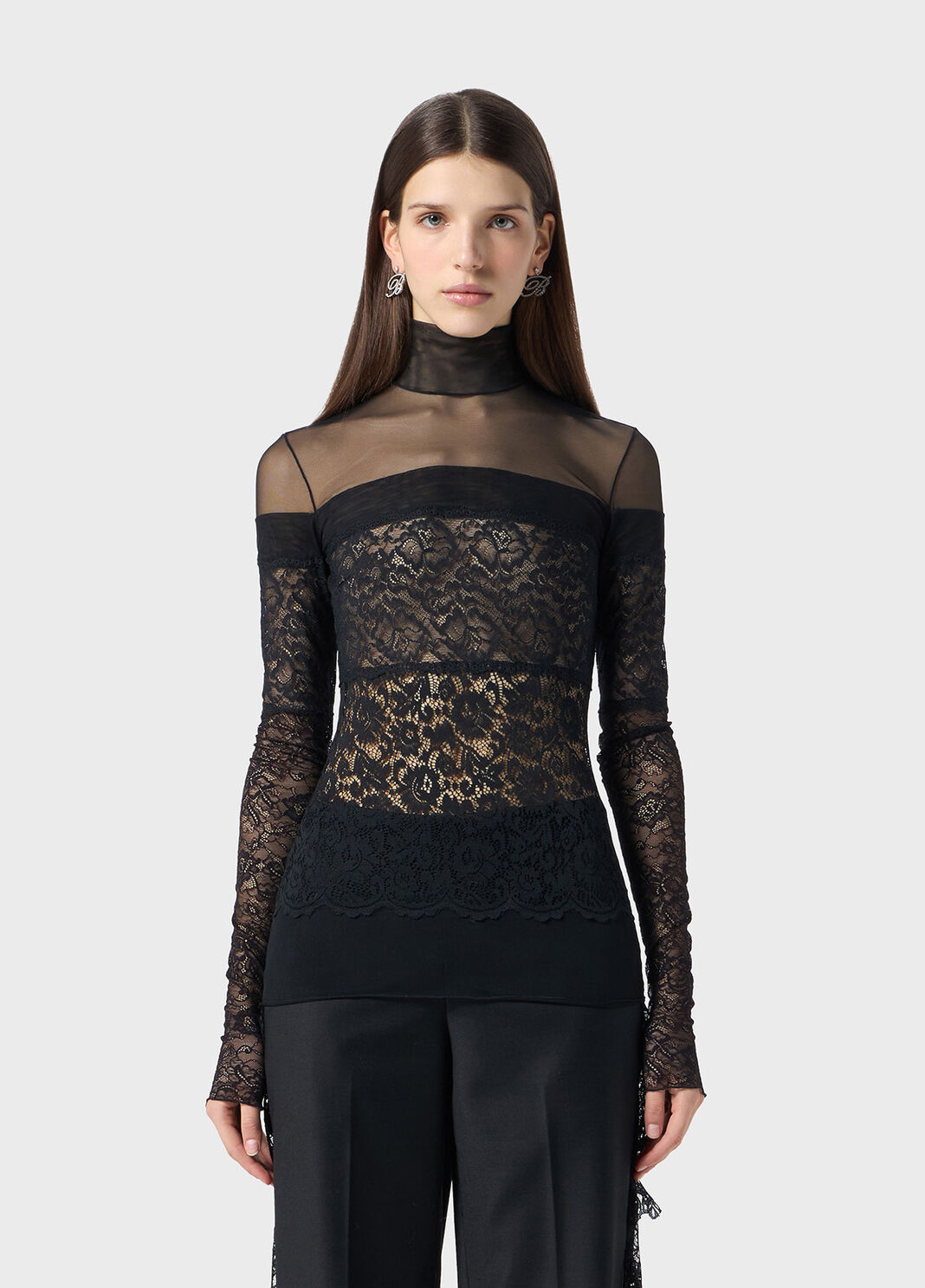 Tulle blouse with scalloped lace  Blumarine - large image number 0