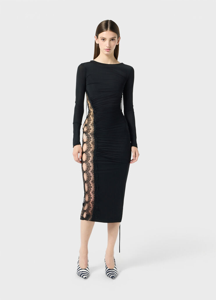 Jersey midi dress with scalloped lace inserts  Blumarine - large image number 3