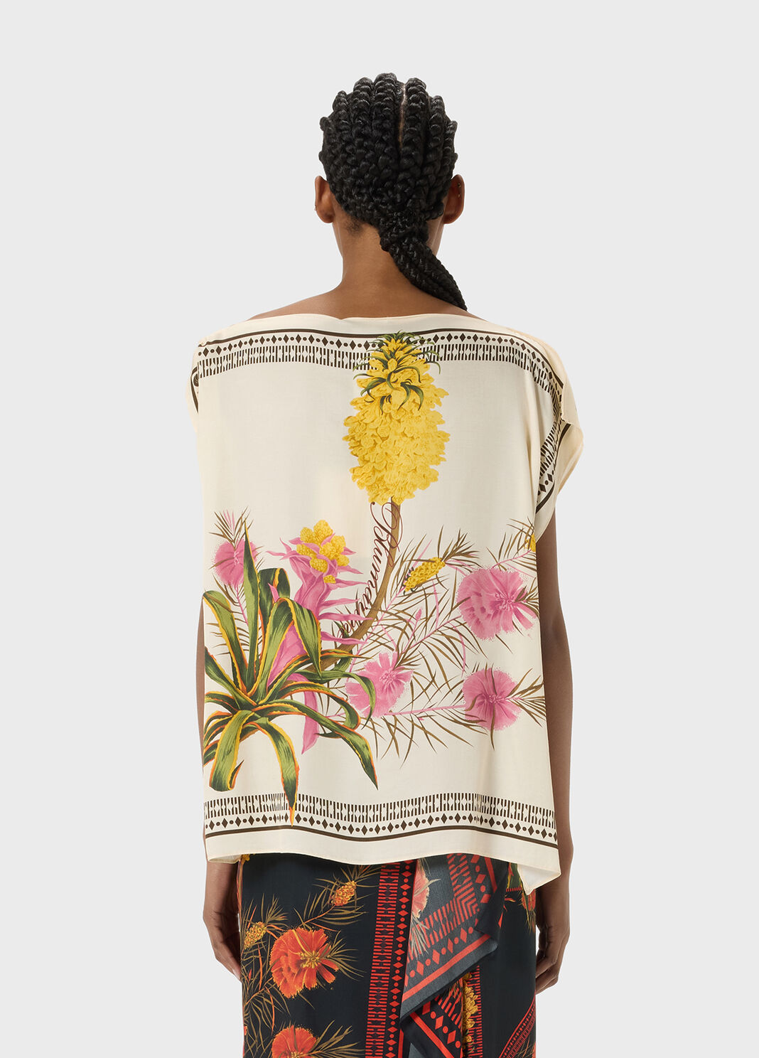 Asymmetrical printed viscose twill top  Blumarine - large image number 1