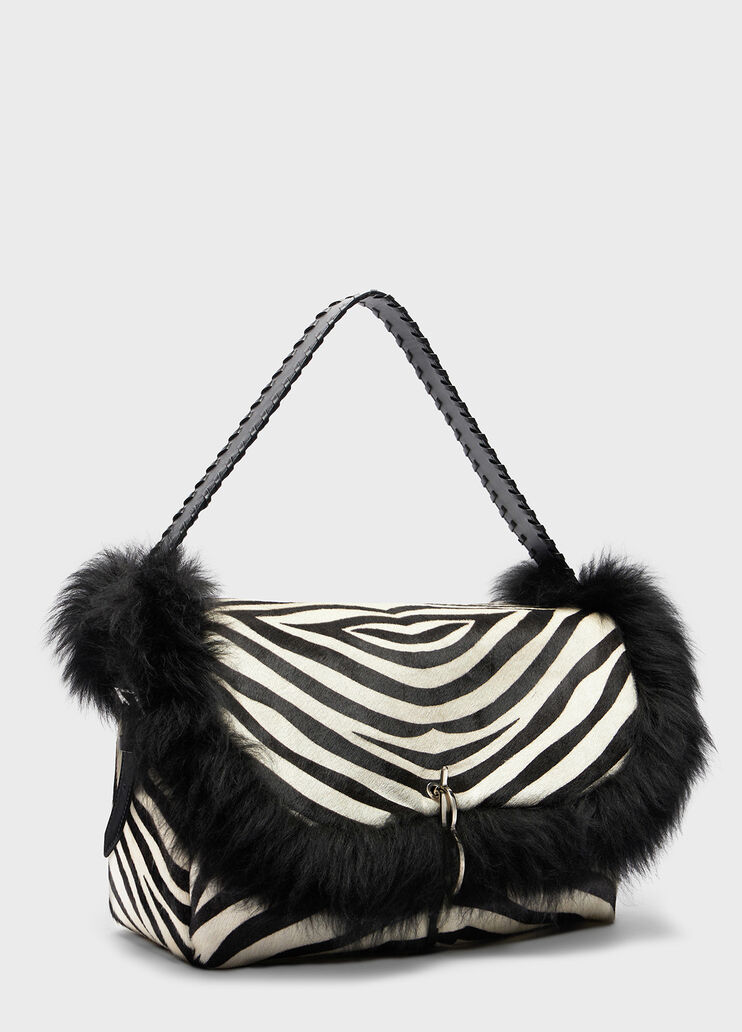 Large messenger in zebra effect leather  Blumarine - large image number 2