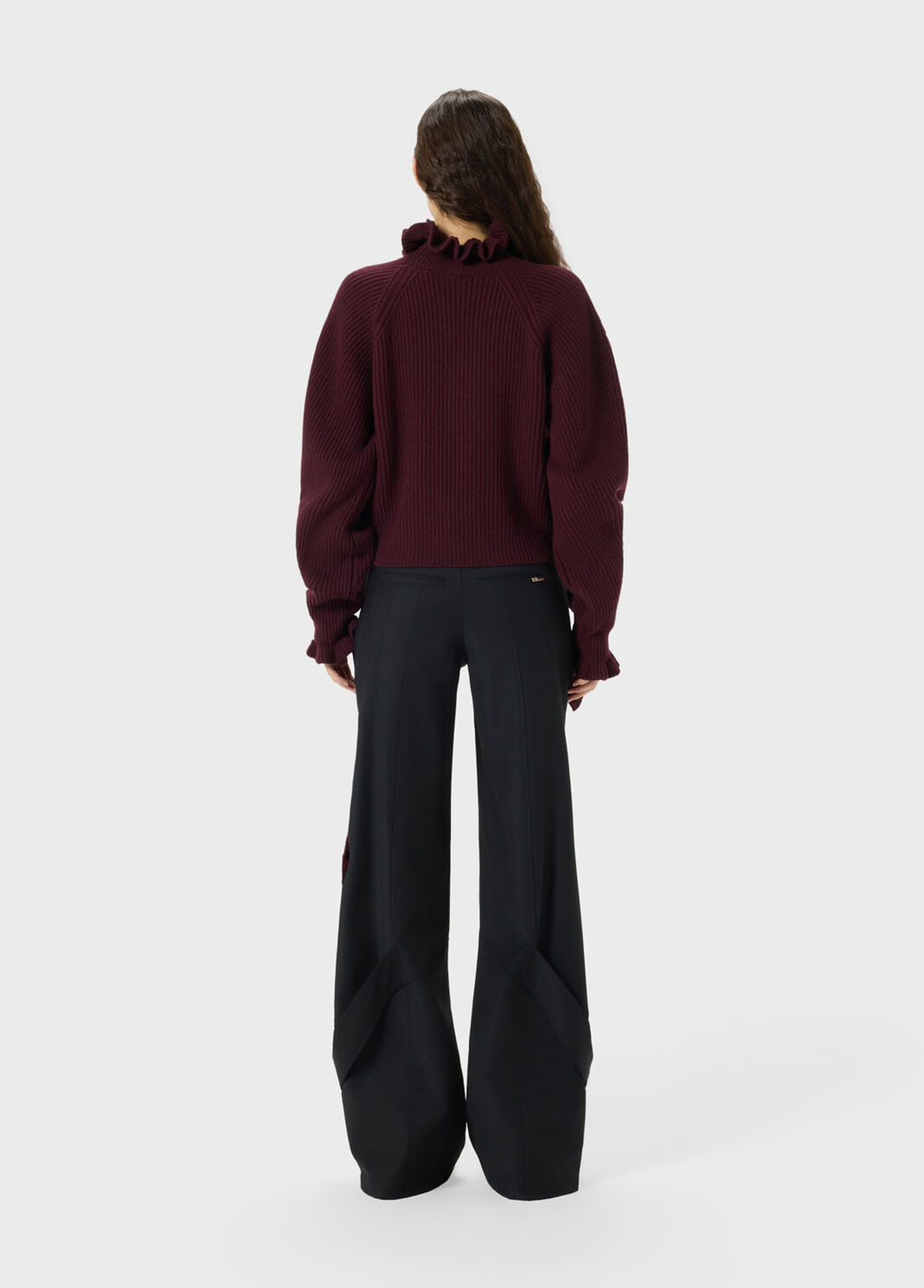 Wool cardigan with ruching and flounced detailing  Blumarine - large image number 1