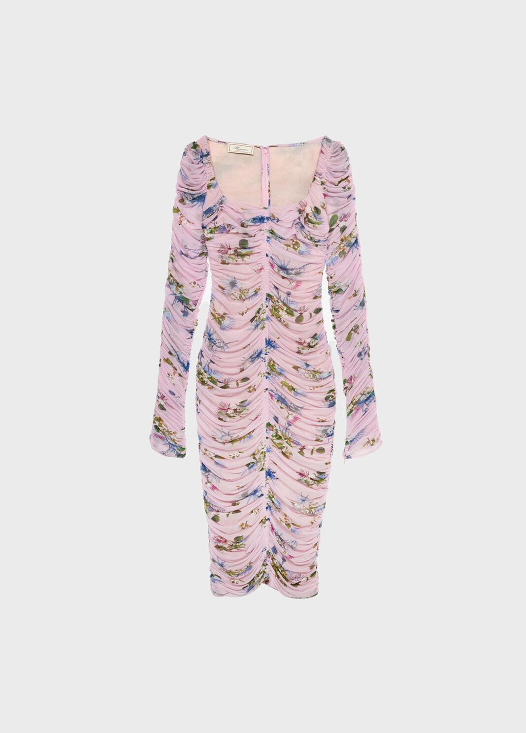 Printed tulle midi dress with gathering  Blumarine - large image number 4