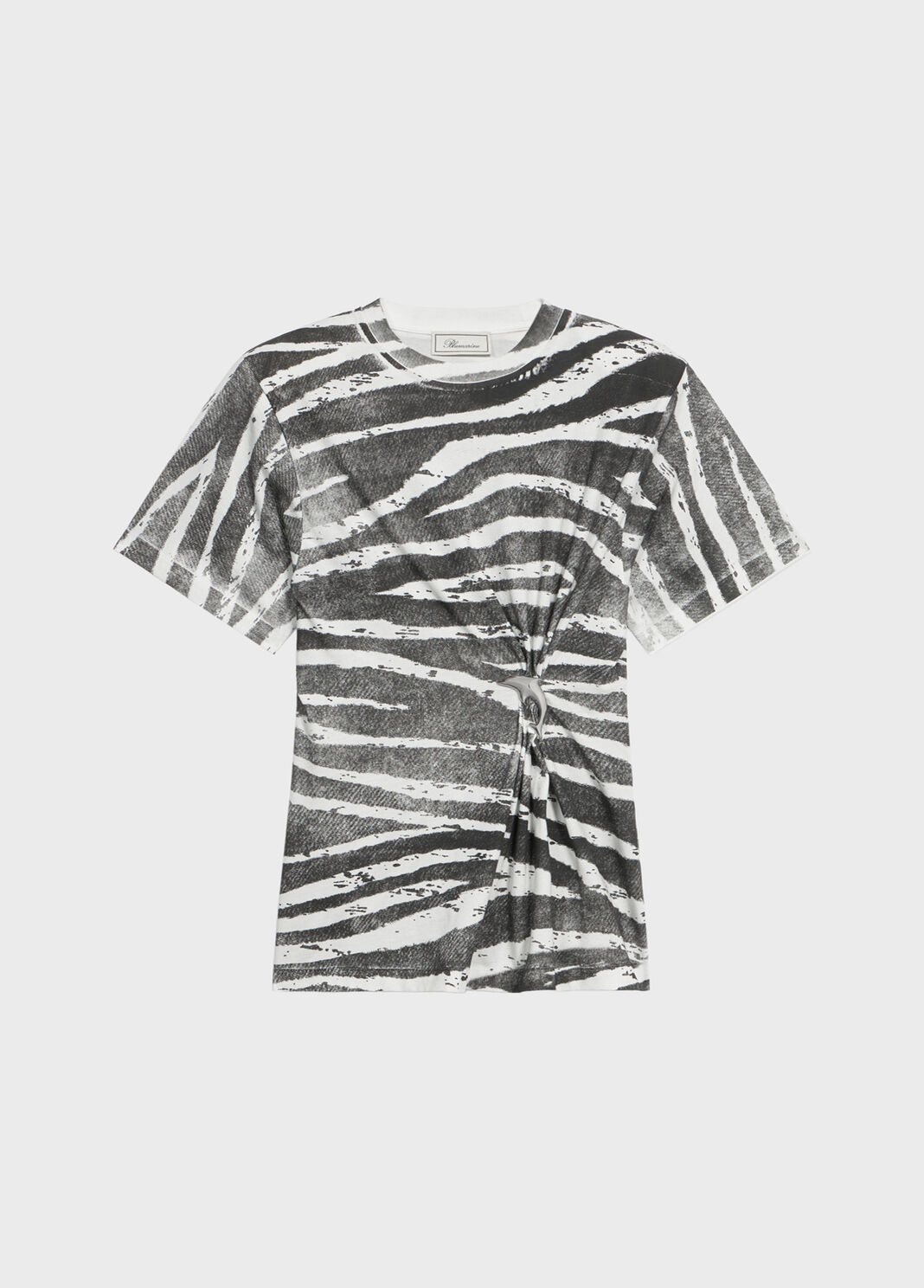 Printed ribbed T-shirt with metal dolphin detail  Blumarine - large image number 4
