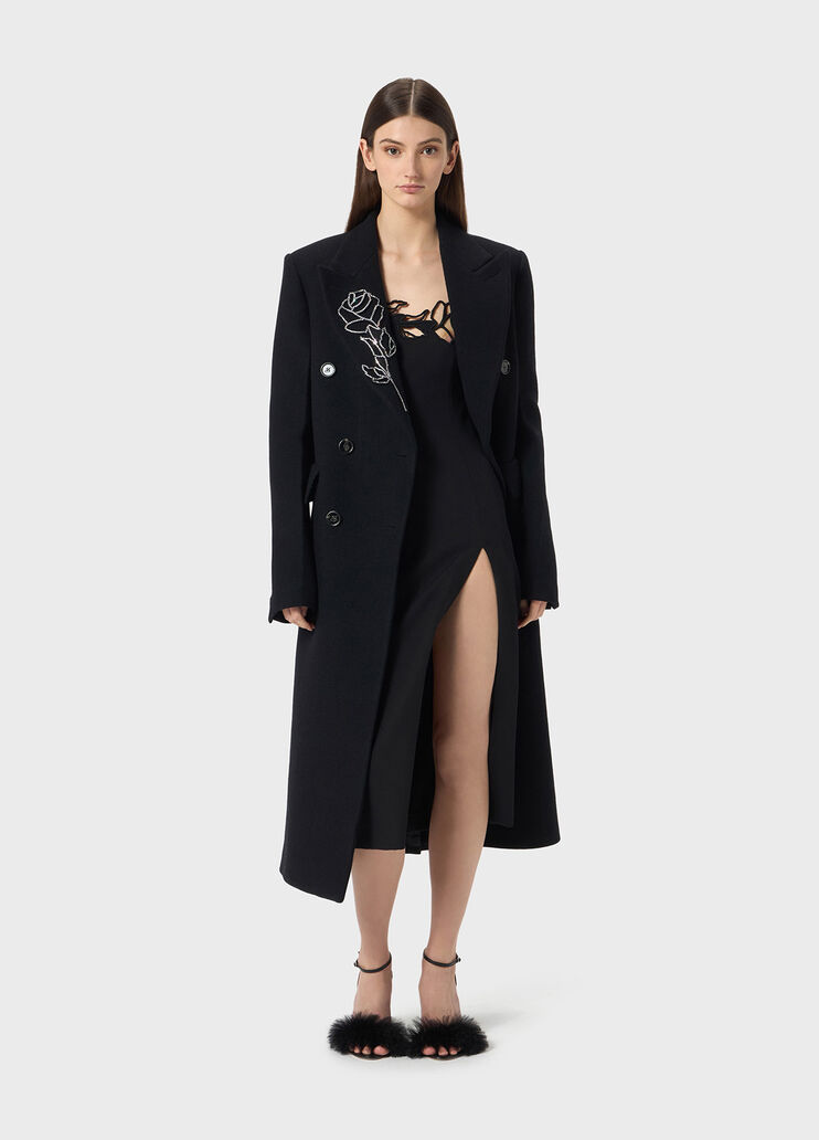 Double-breasted coat with rhinestones embroidery  Blumarine - large image number 3