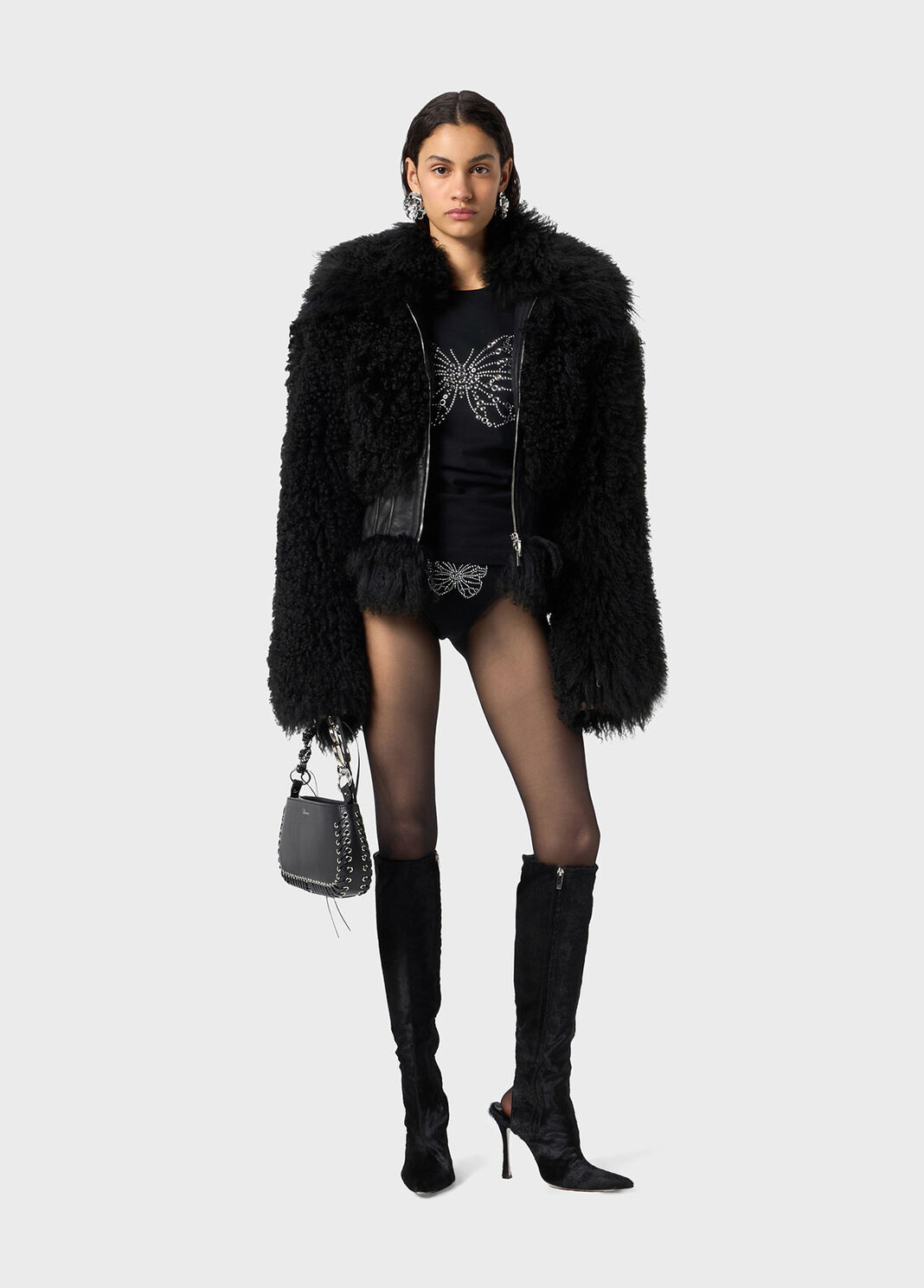 T-shirt with embroidered butterfly in studs and eyelets  Blumarine - large image number 3