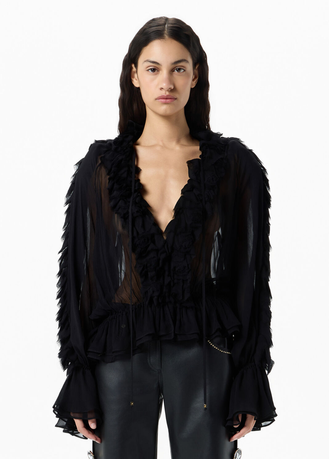 Chiffon shirt with flounce and ruffles  Blumarine - large image number 0