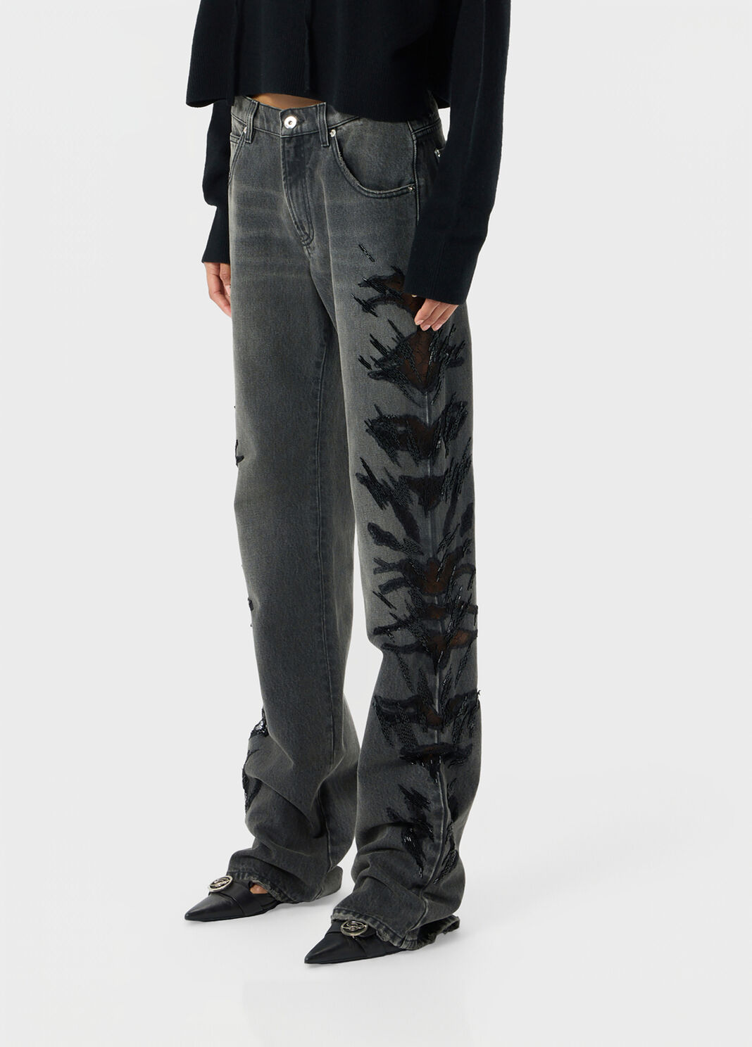 Straight-leg jeans with embroidery  Blumarine - large image number 2