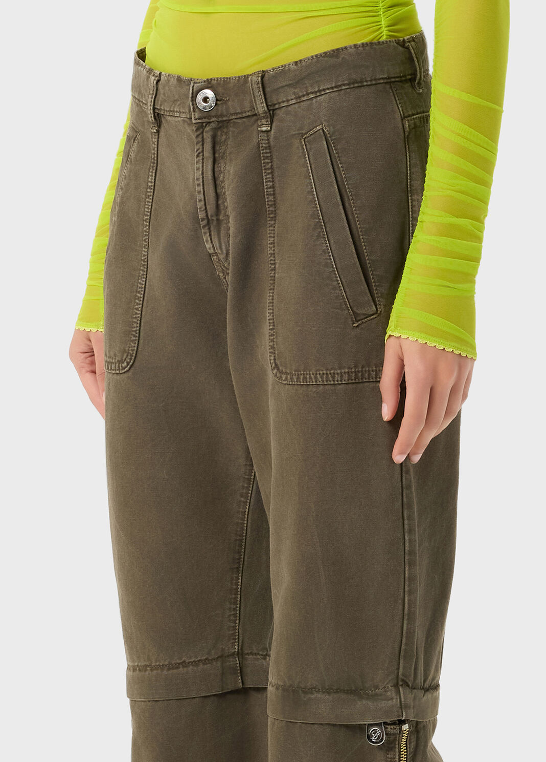 Straight leg canvas pants with zip  Blumarine - large image number 2