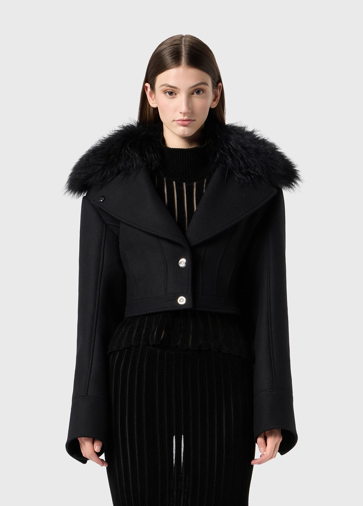 Wool coat with fur - Blumarine