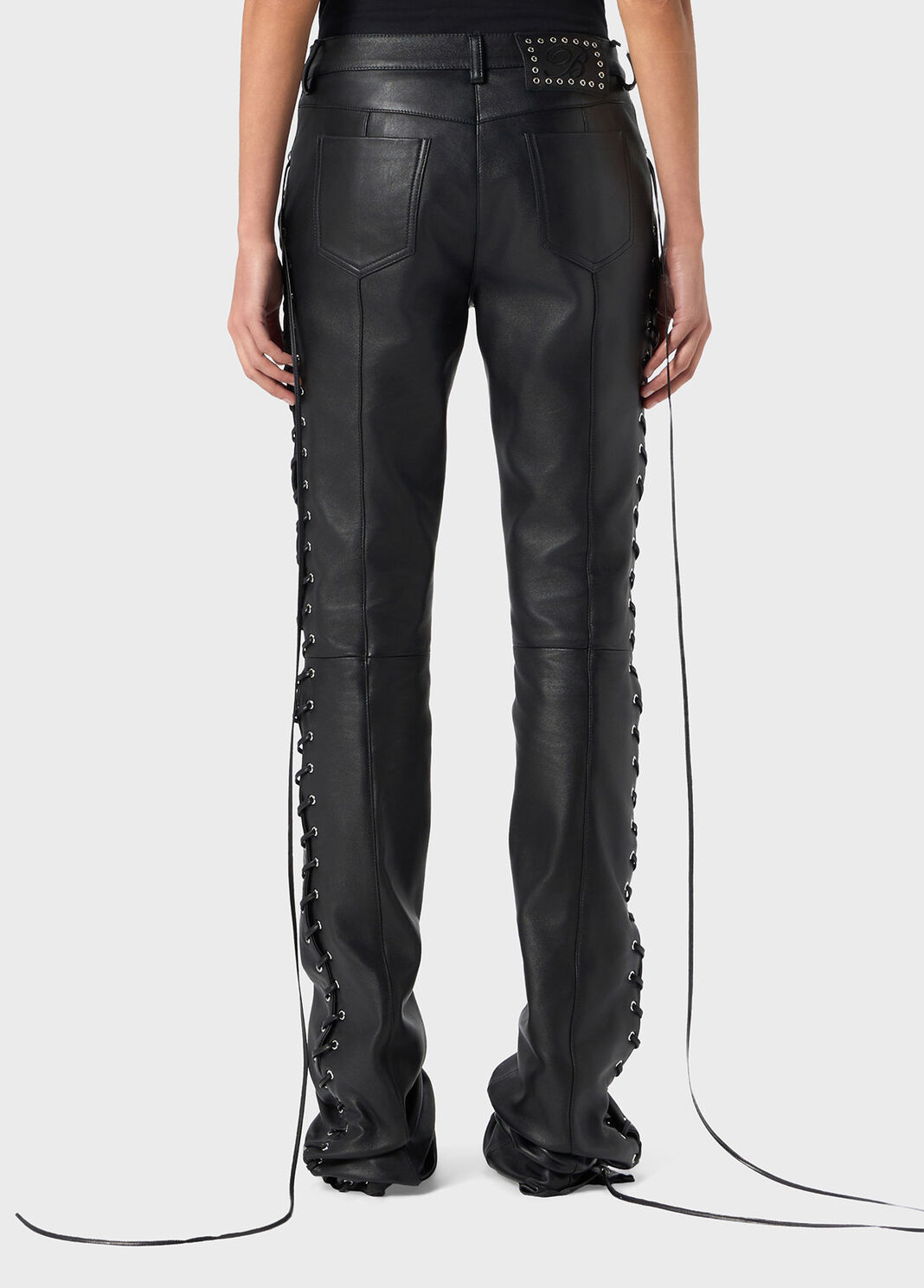 Leather pants with laced details  Blumarine - large image number 1