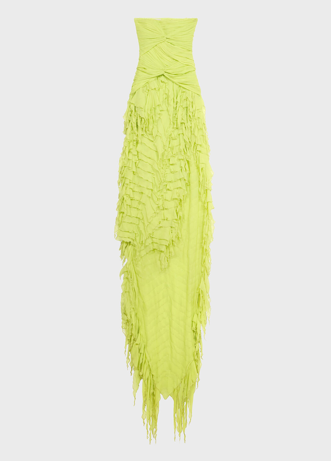 Long georgette dress with twisted bodice and ruffles  Blumarine - large image number 4