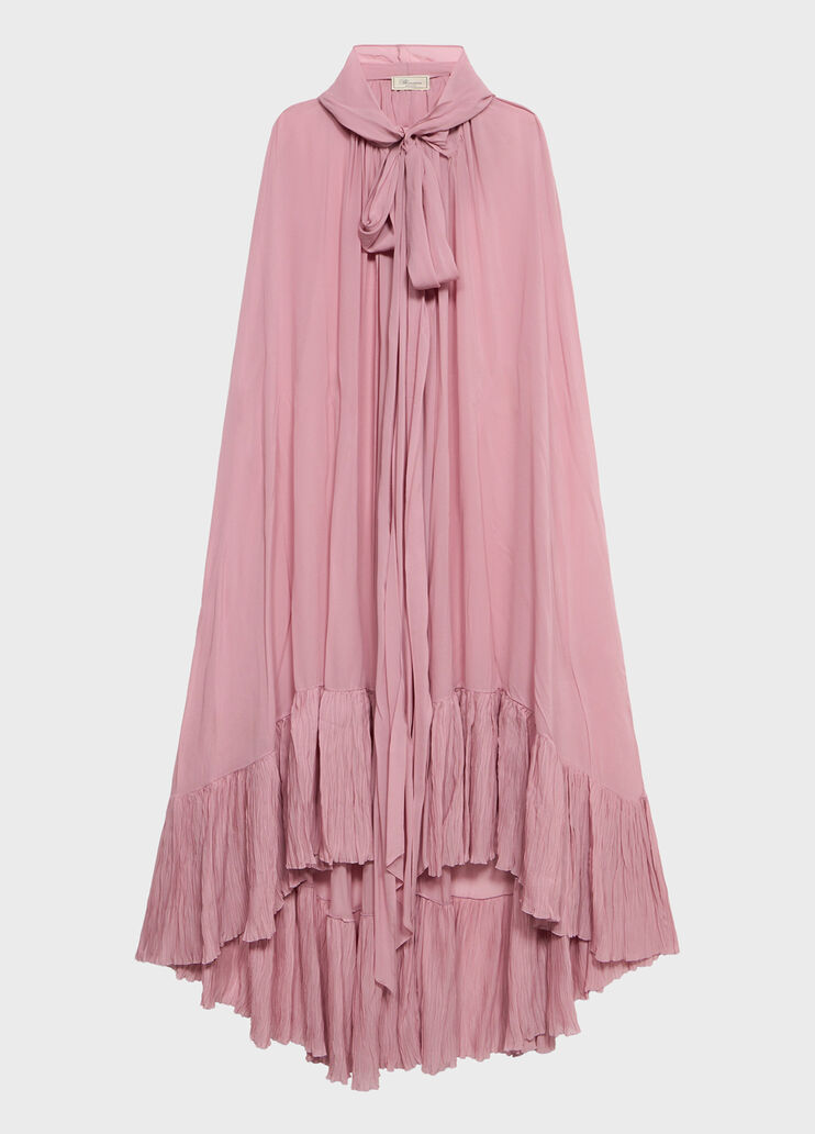 Cape en georgette &agrave; capuche et volant pliss&eacute;  Blumarine - medium