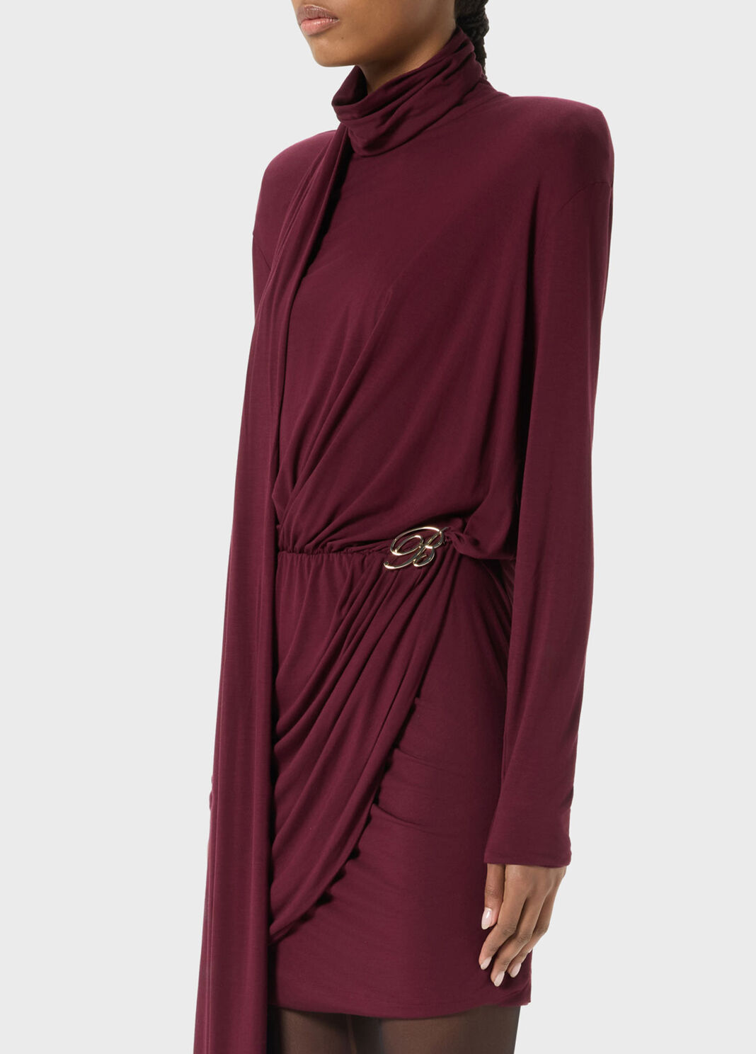Short jersey dress with draping and stole  Blumarine - large image number 2