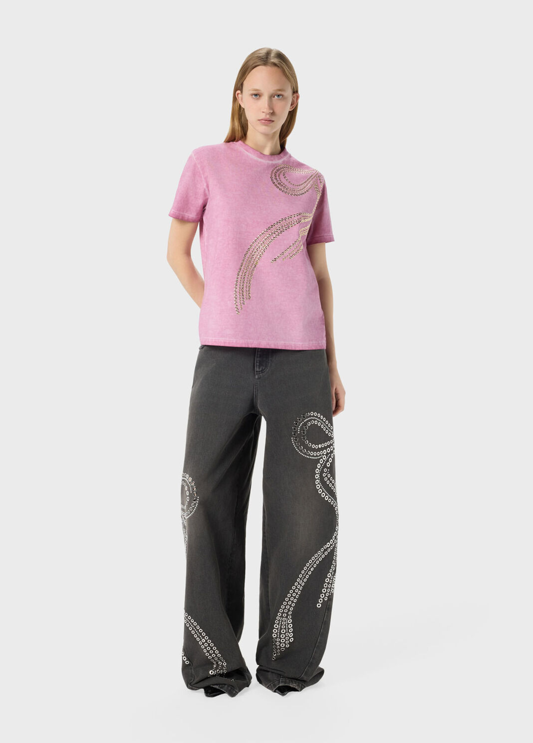 T-shirt in jersey con borchie e occhielli  Blumarine - large image number 3