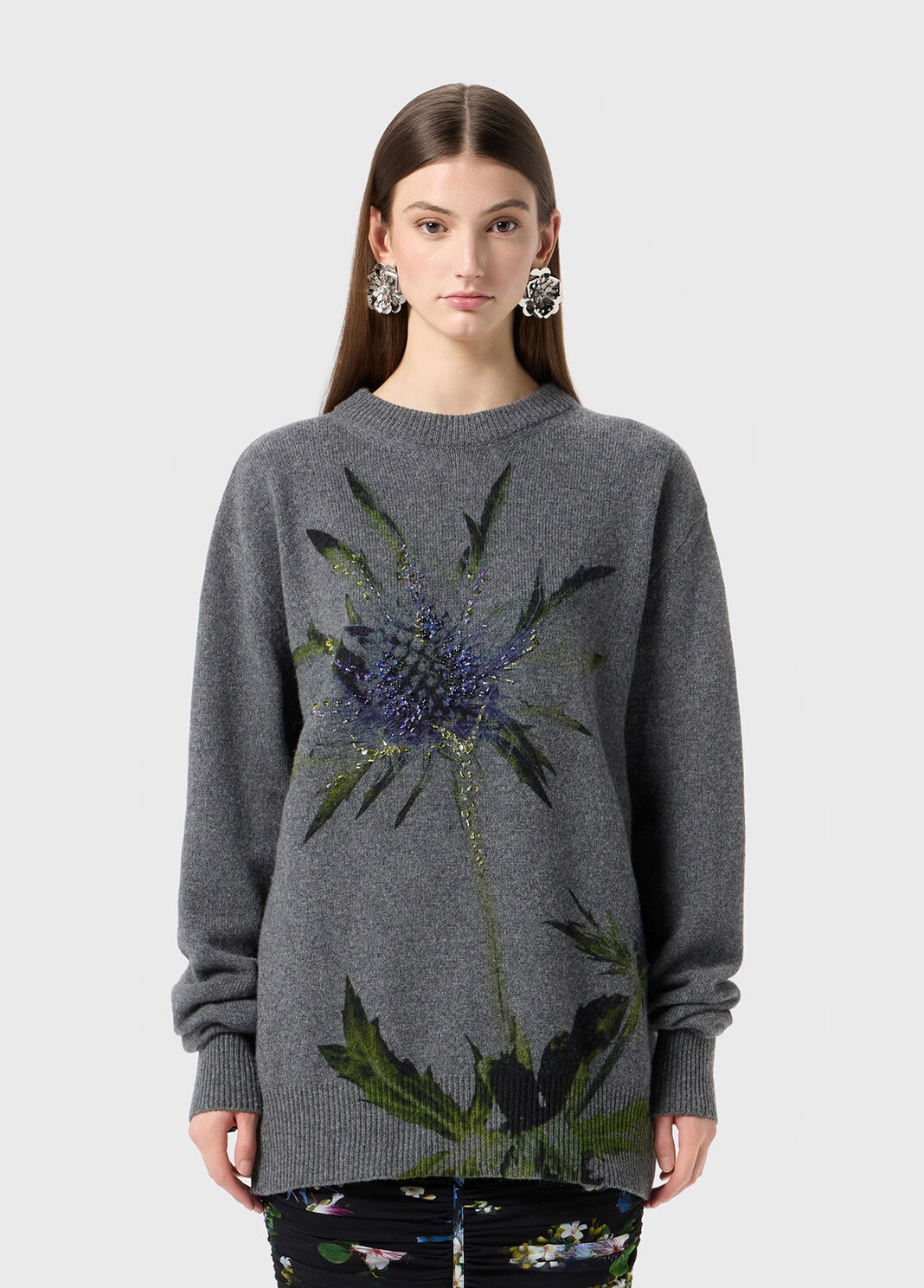 Wool printed pullover with embroidery  Blumarine - large image number 0