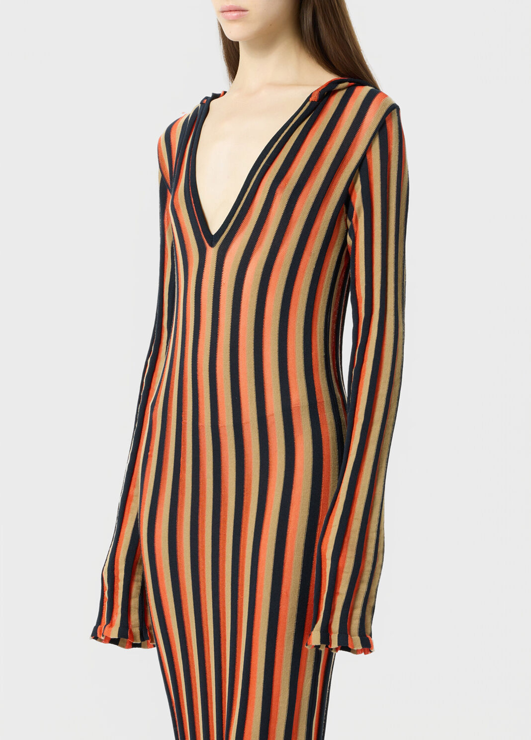 Long striped knit dress with hood  Blumarine - large image number 2