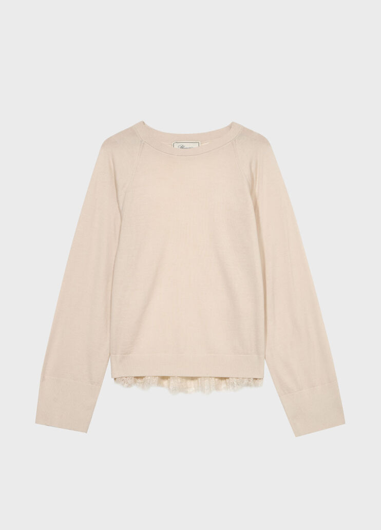 Wool jumper with pleated tulle back  Blumarine - medium