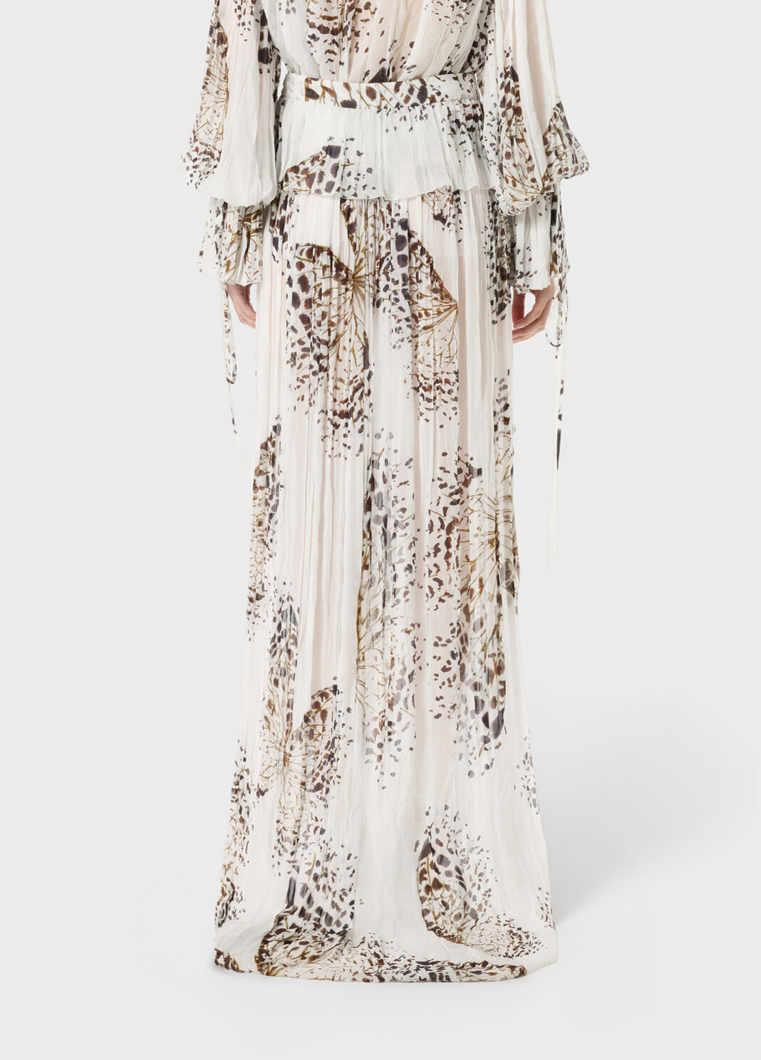 Gonna asimmetrica in georgette a stampa con volant  Blumarine - large image number 1