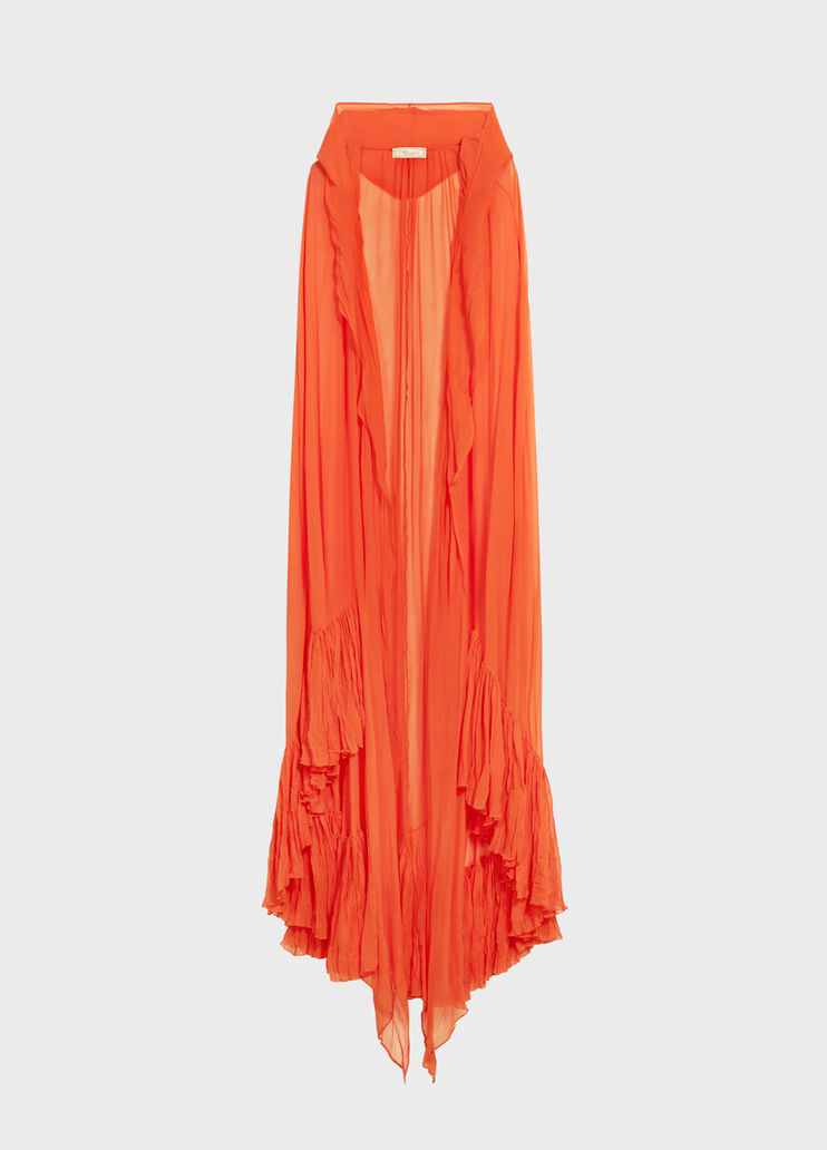 Cape en georgette &agrave; capuche et volant pliss&eacute;  Blumarine - medium