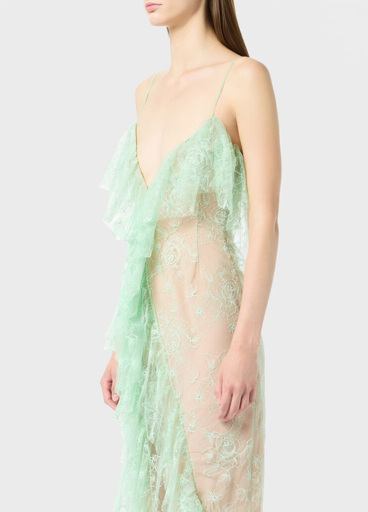Long lace dress with flounce and slit  Blumarine - large image number 2