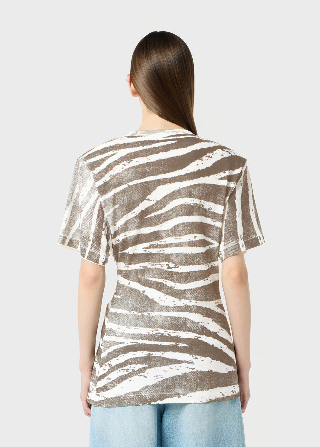 Printed ribbed T-shirt with metal dolphin detail  Blumarine - large image number 1