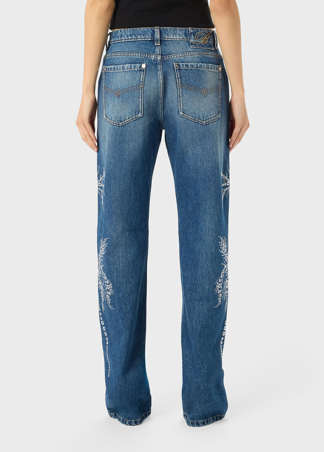 Jeans mit &ouml;sen- und nieten-stickerei  Blumarine - large image number 1