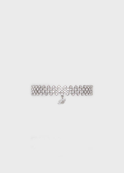 Metal choker with stones and monogram pendant - Blumarine