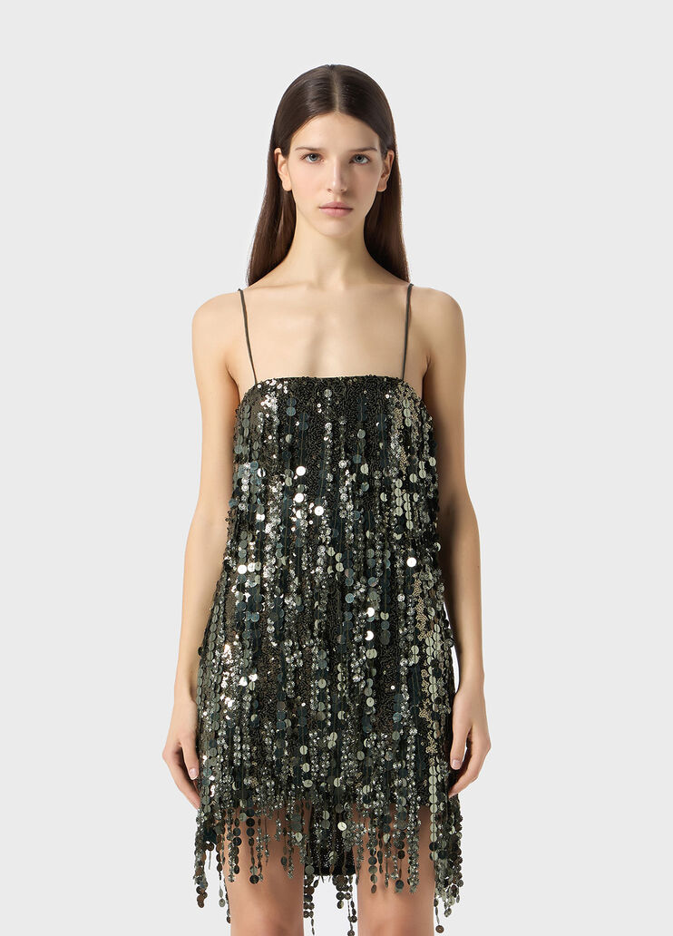 Dress with sequin, flower and bugle bead embroidery  Blumarine - large image number 0