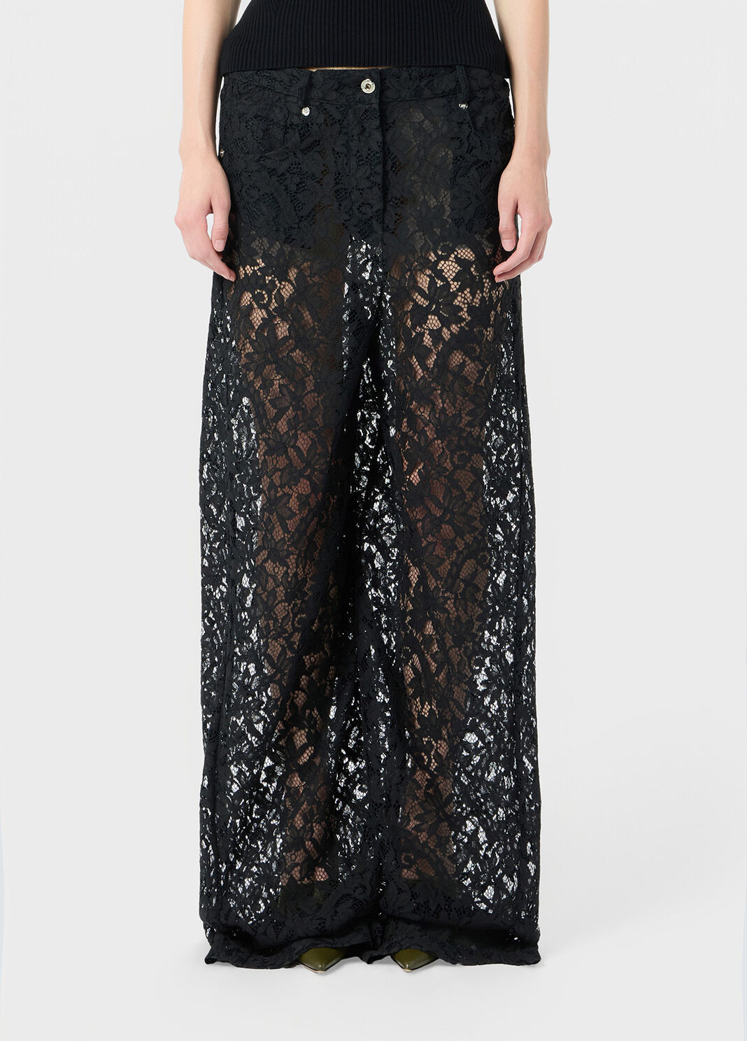 Superwide-leg pants in r&eacute;brod&eacute; lace  Blumarine - large image number 0