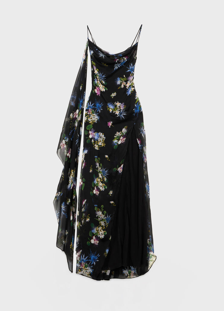 Abito in chiffon di seta a stampa con ricamo  Blumarine - medium Abito in chiffon di seta a stampa con ricamo  Blumarine - medium