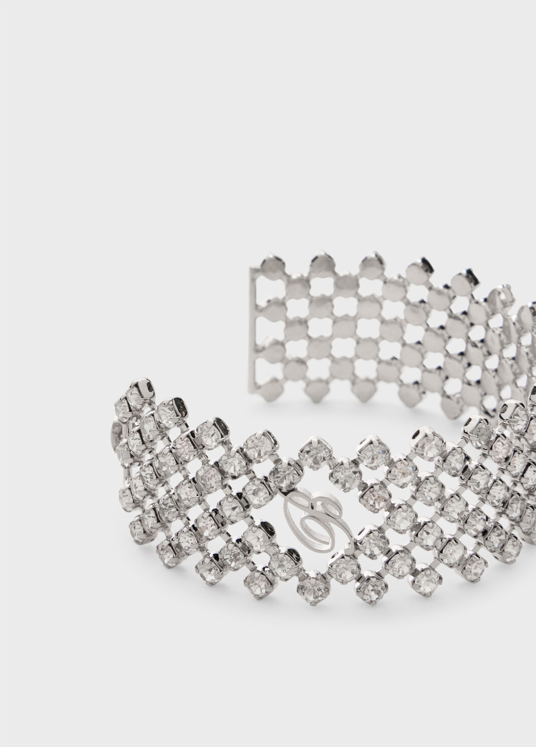 Metal earrings for pierced ears with stones and monogram  Blumarine - large image number 3