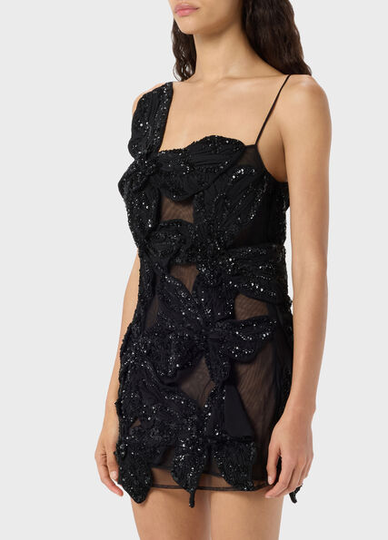 Short tulle dress with embroidered butterflies - Blumarine
