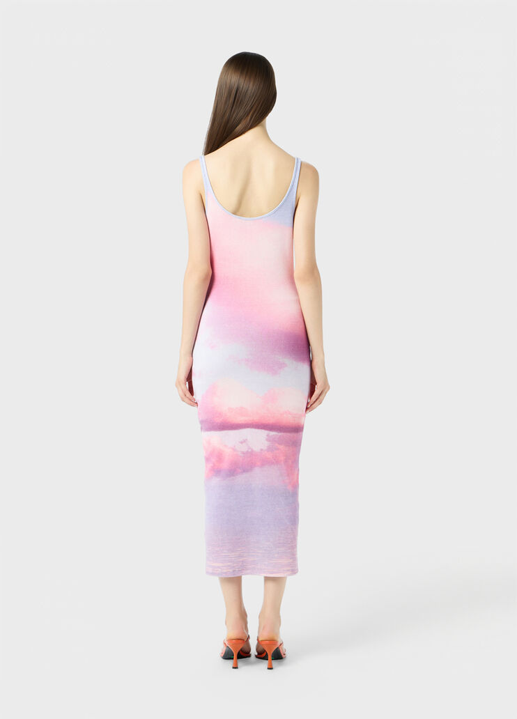 Ribbed midi dress with digital print  Blumarine - large image number 1