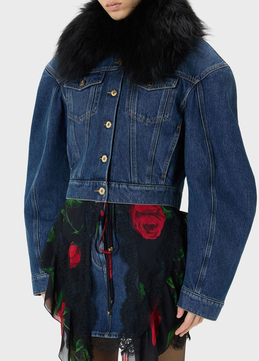 Denim jacket with fur collar  Blumarine - large image number 2