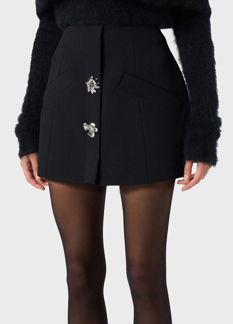 Double crêpe skirt with metal flowers  Blumarine - large image number 2